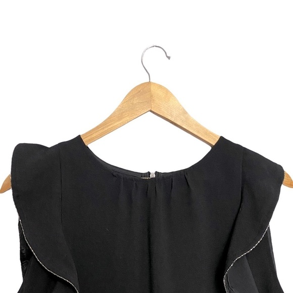 BLACK SWAN | Woman’s Black Ruffled Sleeveless Dress​​ - Picture 3 of 7